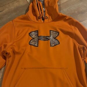Under Armour Vibrant Orange Hoodie with Camo Accent